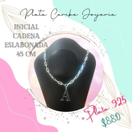 Inicial Personalizada Cadena Eslabonada Plata .925