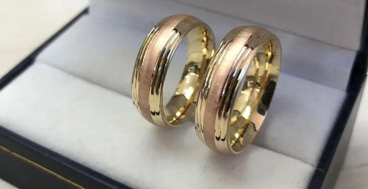 Anillos Boda Bicolor Oro Amarillo y Oro Rosa